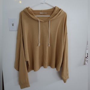 Double Zero Waffle Knit Cropped Hoodie NWOT